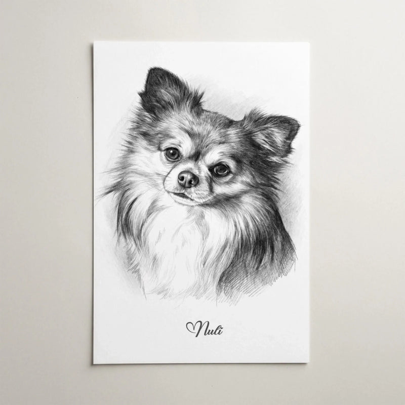 Retrato personalizado em estilo lápis