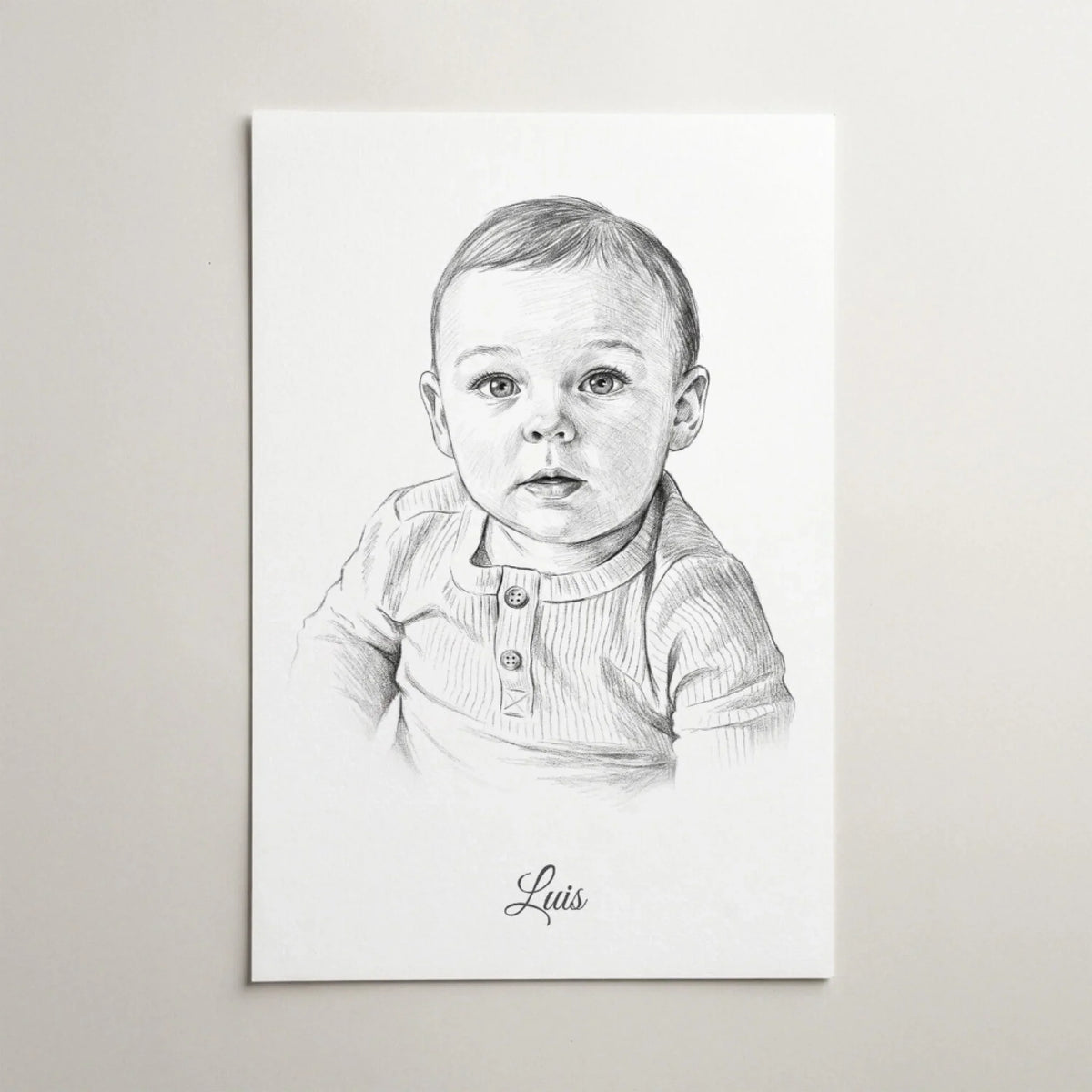 Retrato de bebé em estilo lápis a partir da tua foto - póster