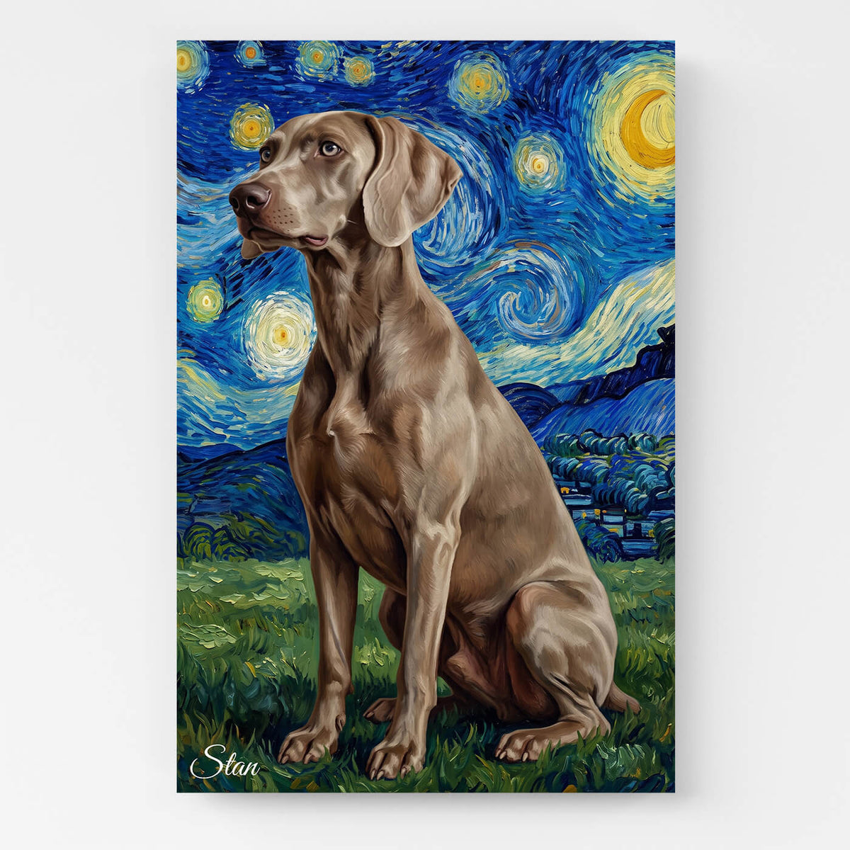 Retrato de cão em estilo Van Gogh a partir da tua foto - tela