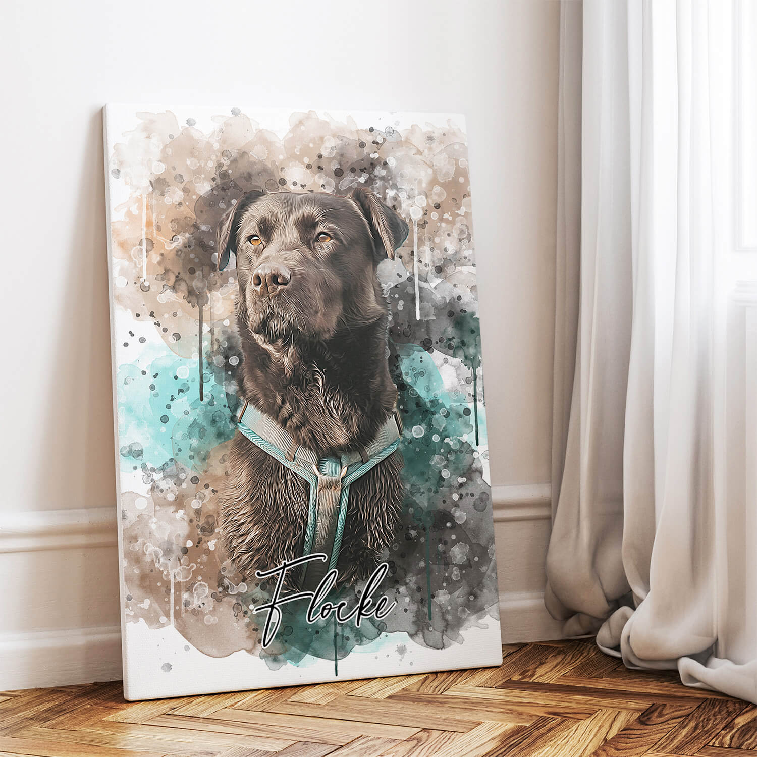 Retrato de animal em estilo aquarela
