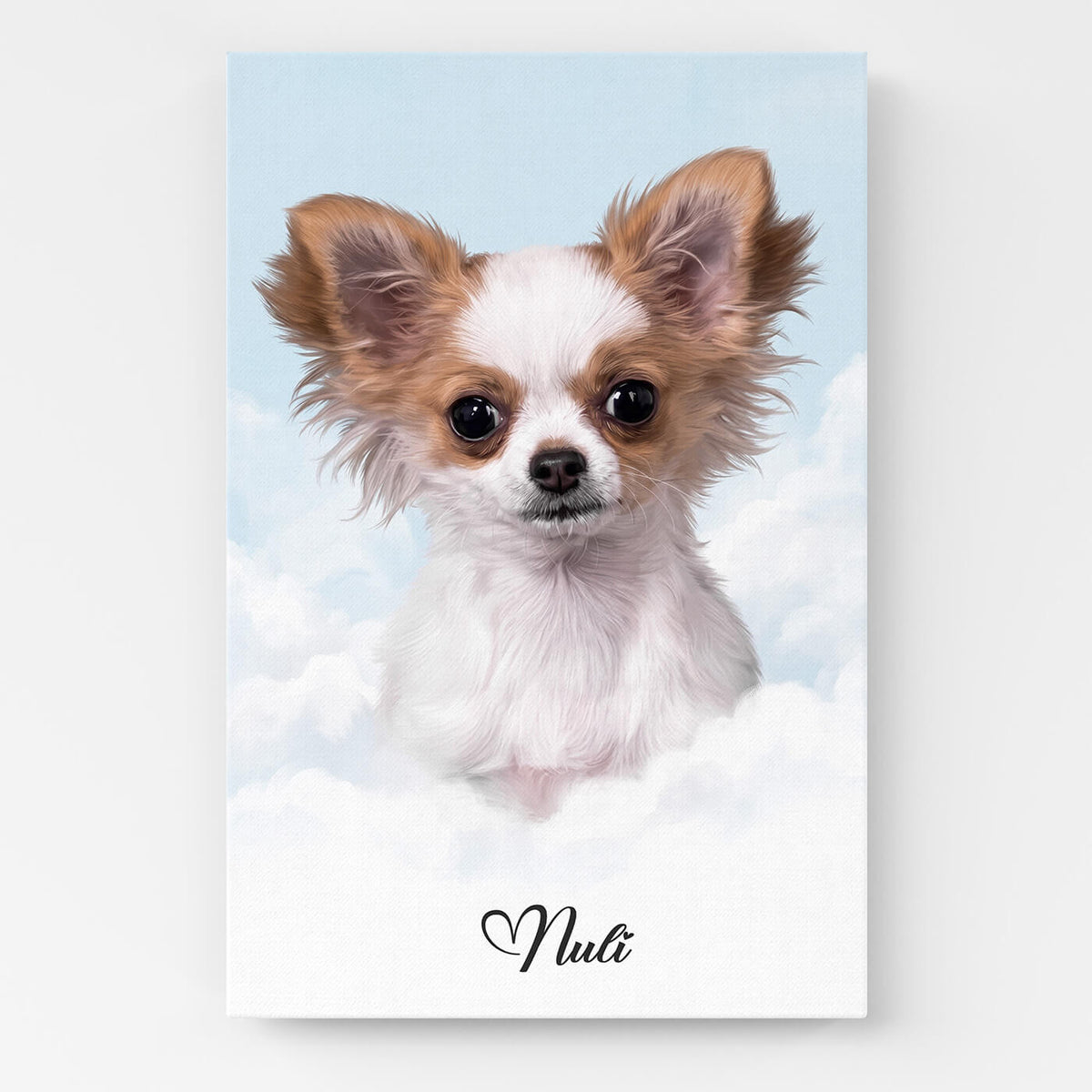 Retrato de cão personalizado em nuvens a partir da tua foto - tela