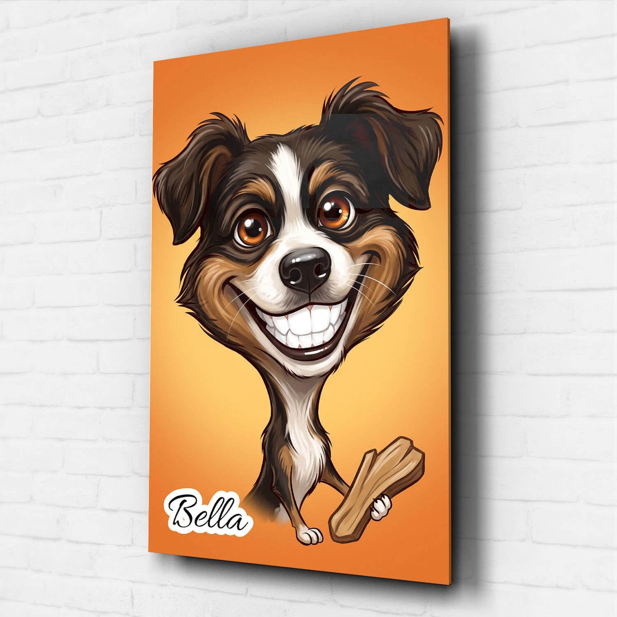 Retrato de cão em estilo caricatura a partir da tua foto - vidro acrílico