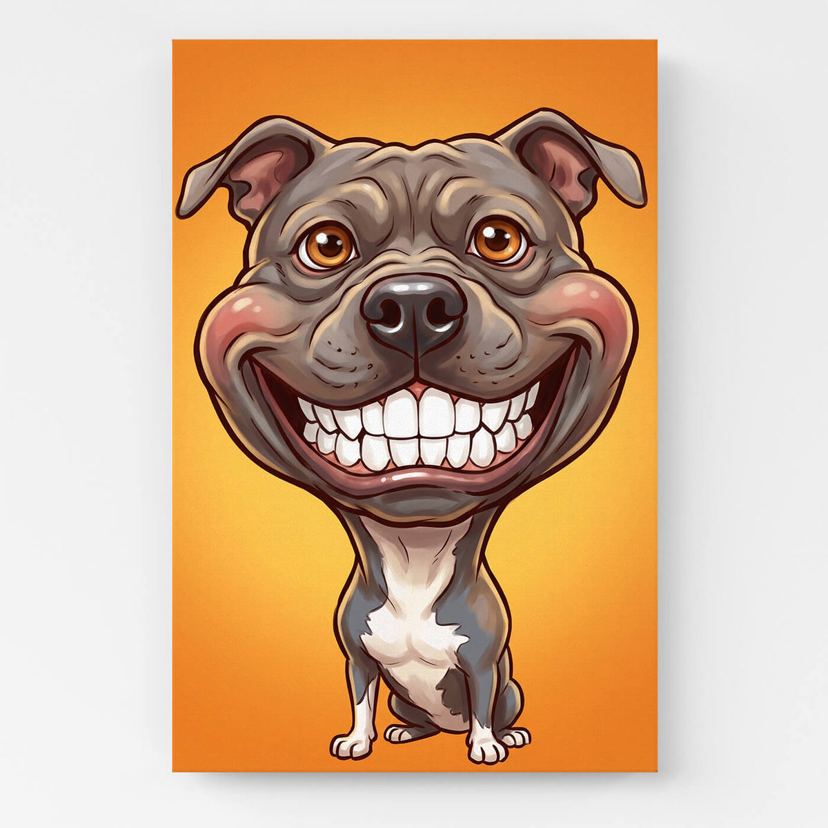Retrato de cão em estilo caricatura a partir da tua foto - tela