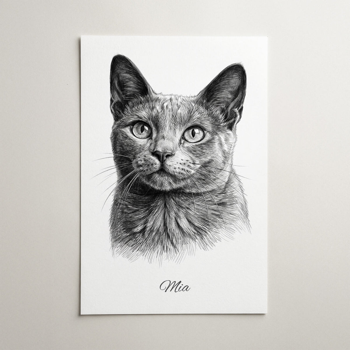 Retrato de gato em estilo lápis a partir da tua foto - póster