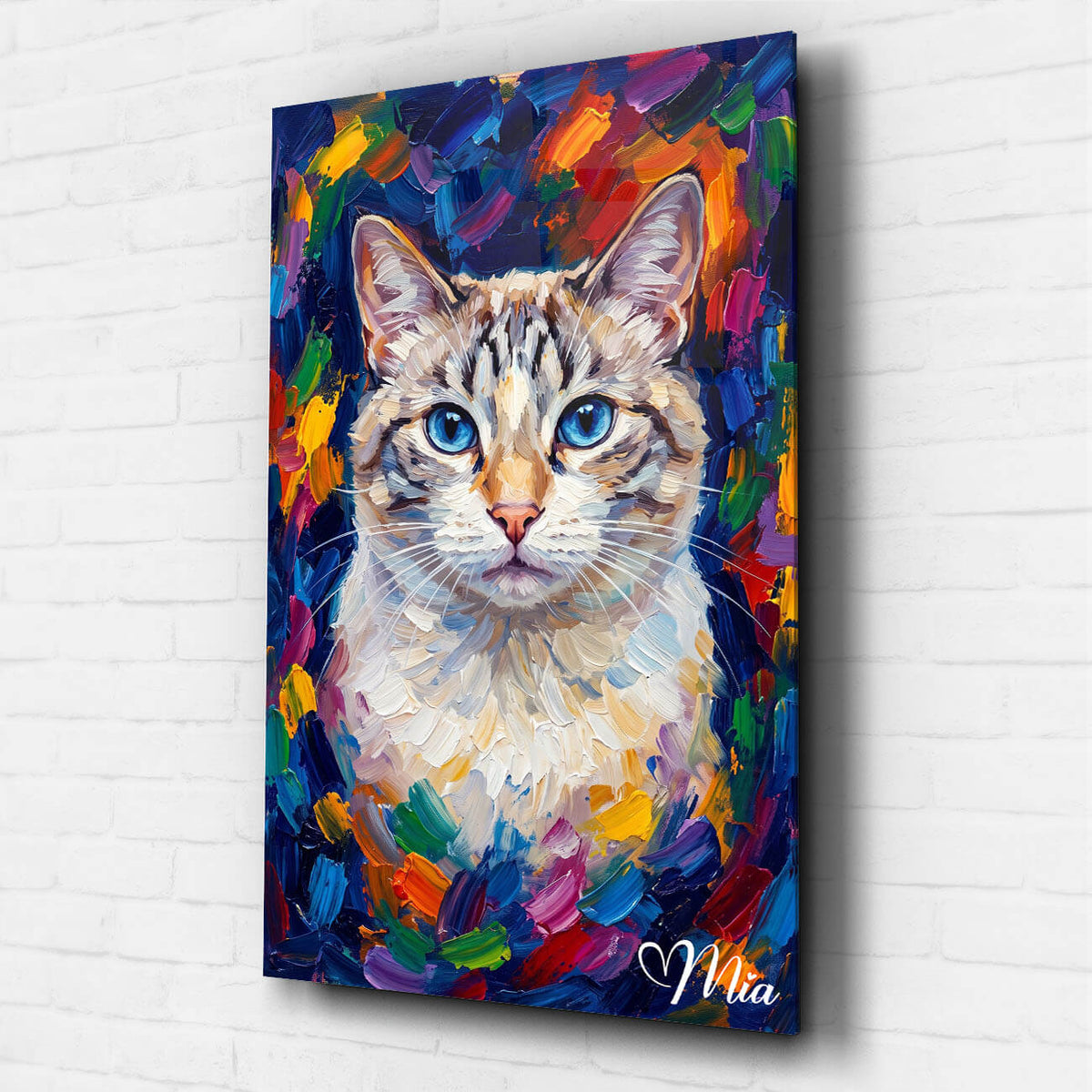 Retrato de gato em estilo pop art a partir da tua foto - vidro acrílico