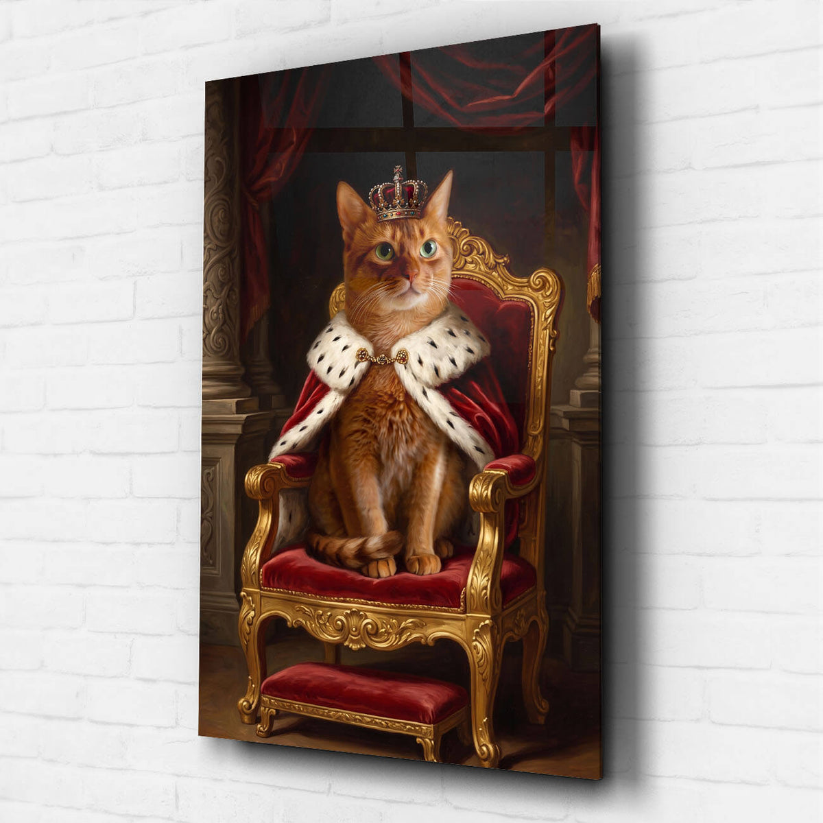 Retrato de gato em estilo renascentista a partir da tua foto - vidro acrílico