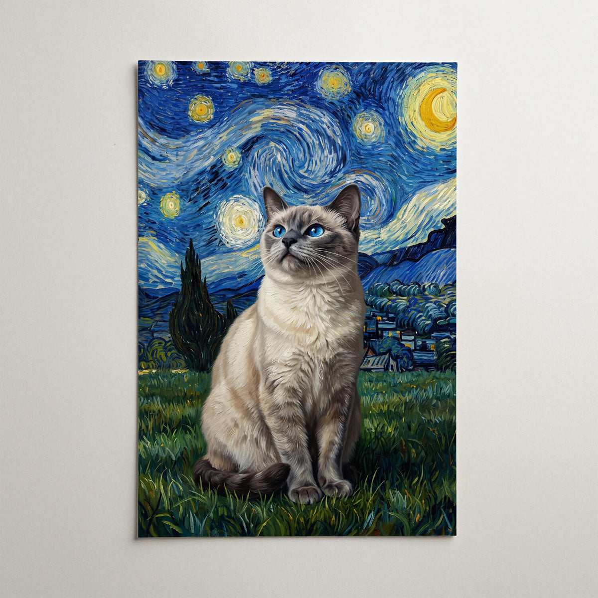Retrato de gato em estilo Van Gogh a partir da tua foto - póster
