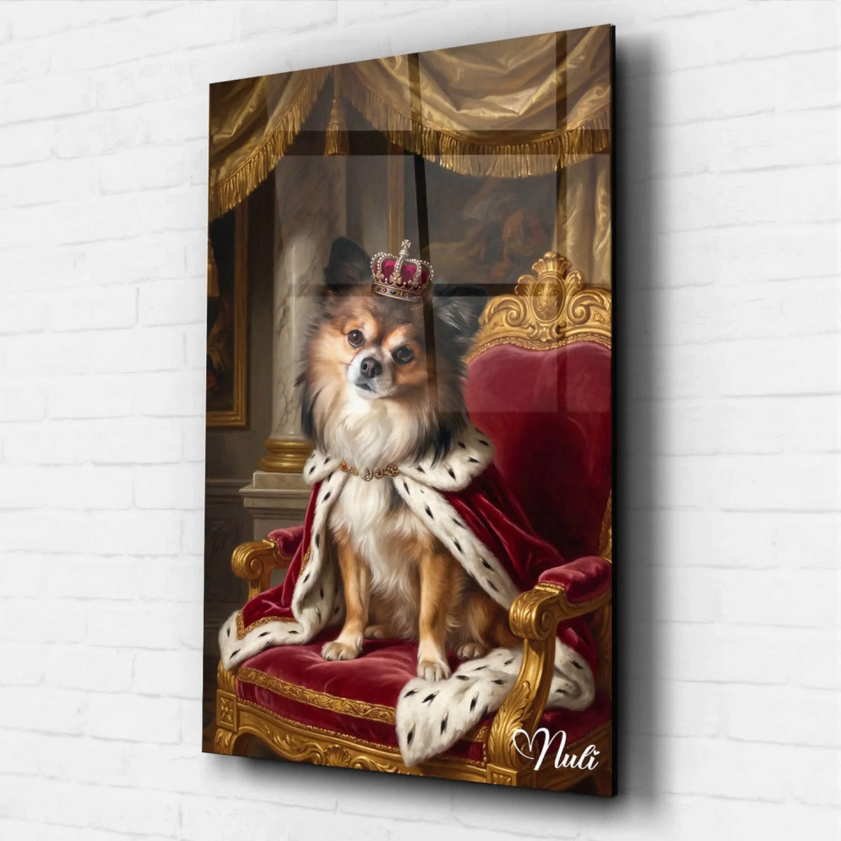 Retrato de cão em estilo renascentista a partir da tua foto - vidro acrílico