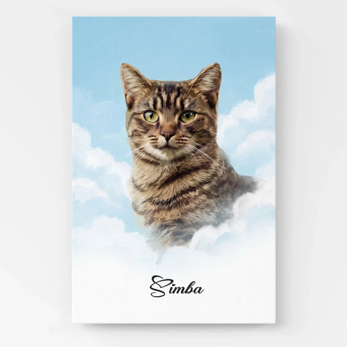 Retrato de gato personalizado em nuvens a partir da tua foto - póster