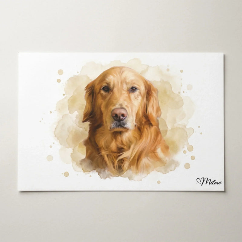 Retrato personalizado em estilo aguarela (formato horizontal)