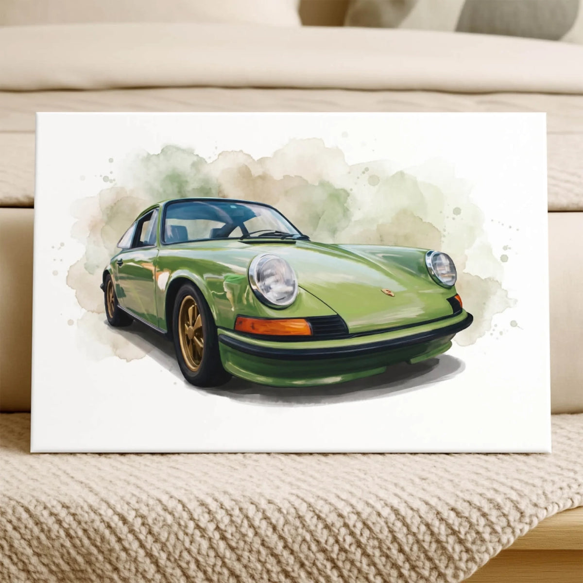 Retrato de carro estilo aguarela a partir da tua foto - tela