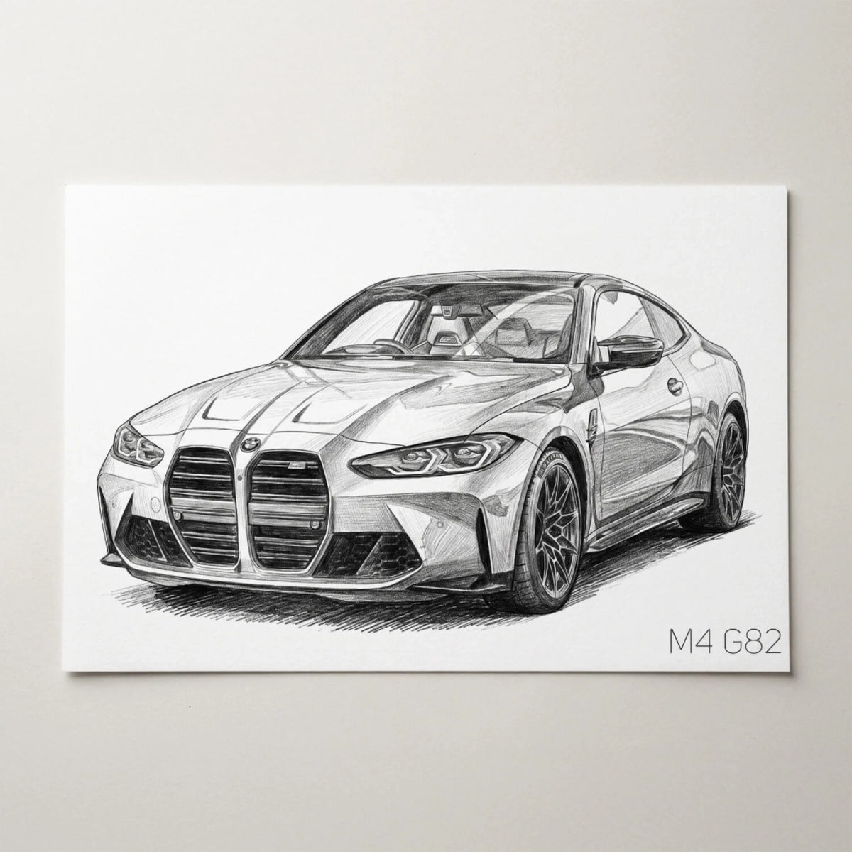 Retrato de carro estilo lápis a partir da tua foto - póster