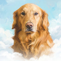 Tierportrait auf Wolken