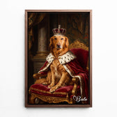 Retrato de cavalo estilo renascentista a partir da tua foto - tela com moldura nogueira
