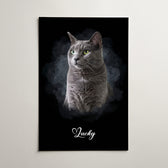 Retrato de cão estilo aguarela escura a partir da tua foto - póster