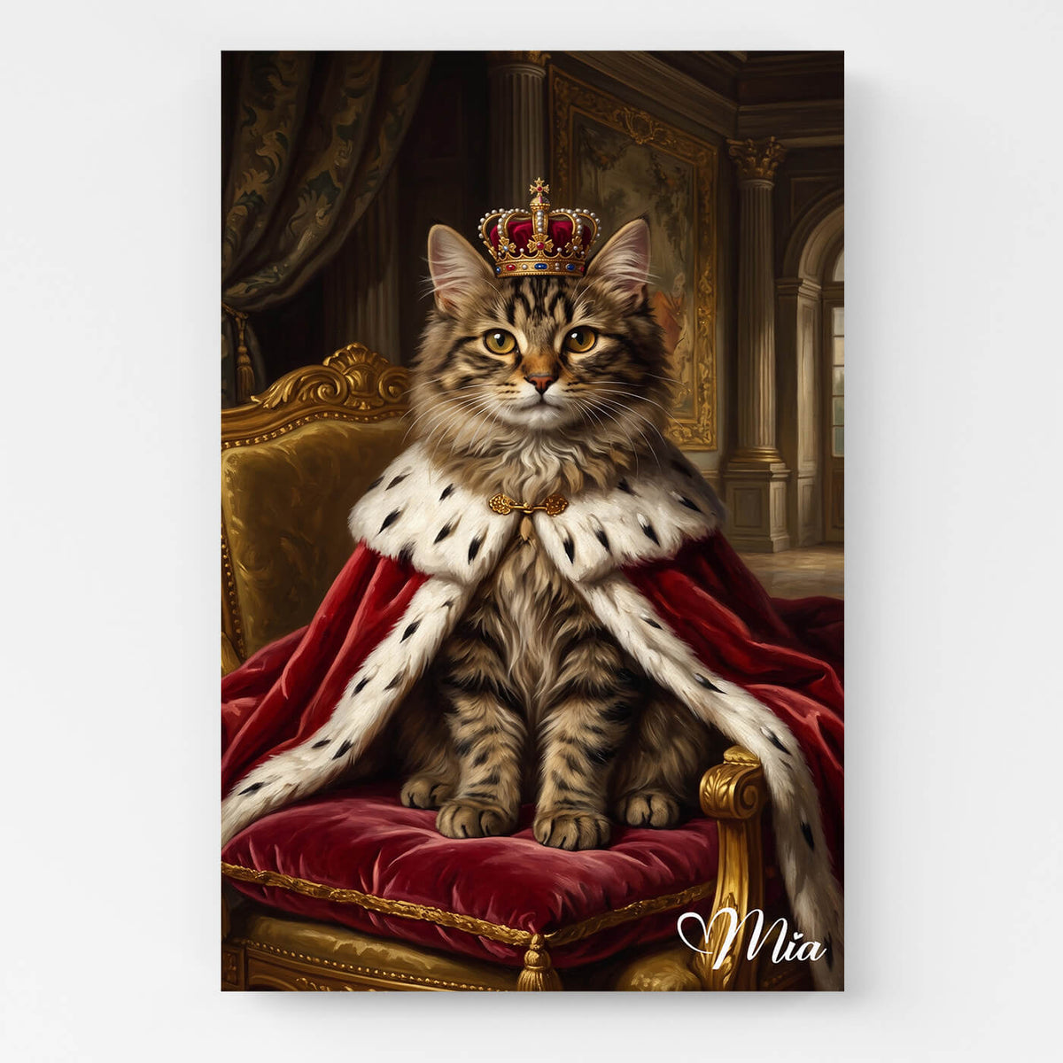 Retrato de gato em estilo renascentista a partir da tua foto - tela