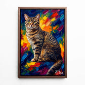 Retrato de cavalo estilo pop art a partir da tua foto - tela com moldura nogueira
