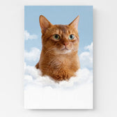 Retrato de gato sobre nuvens a partir da tua foto - tela