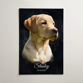 Retrato de cão estilo aguarela escura a partir da tua foto - póster