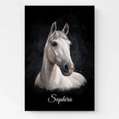 Retrato de cavalo estilo aguarela escura a partir da tua foto - tela