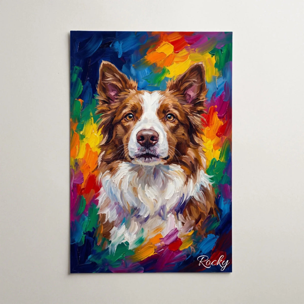 Retrato de cão em estilo pop art a partir da tua foto - póster