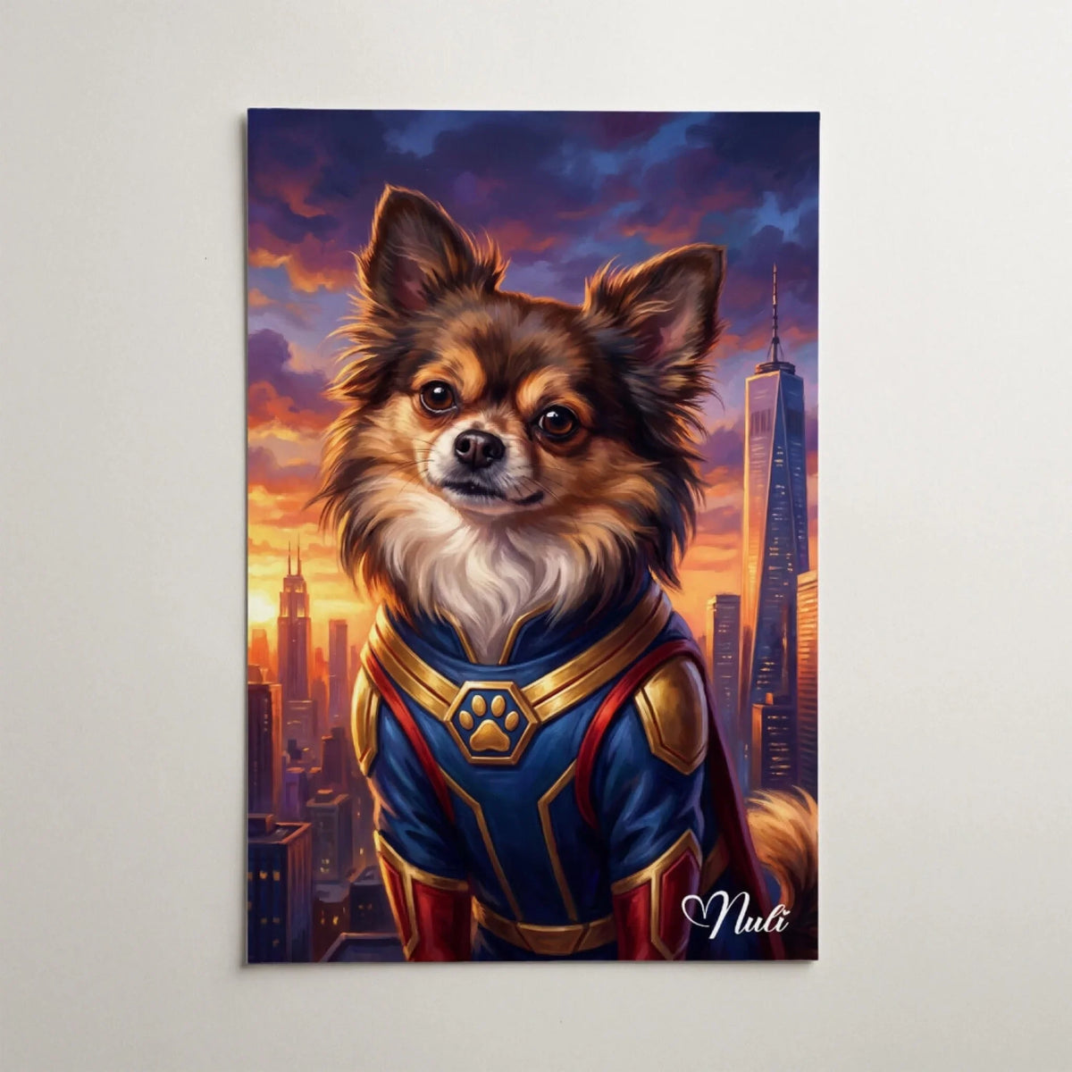 Retrato de cão como super-herói a partir da tua foto - póster