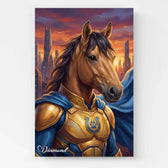 Retrato de cavalo como super-herói a partir da tua foto - tela