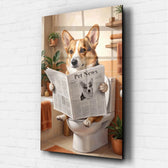 Retrato de cão na sanita a partir da tua foto - vidro acrílico