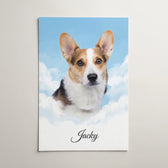 Retrato de cão sobre nuvens a partir da tua foto - póster