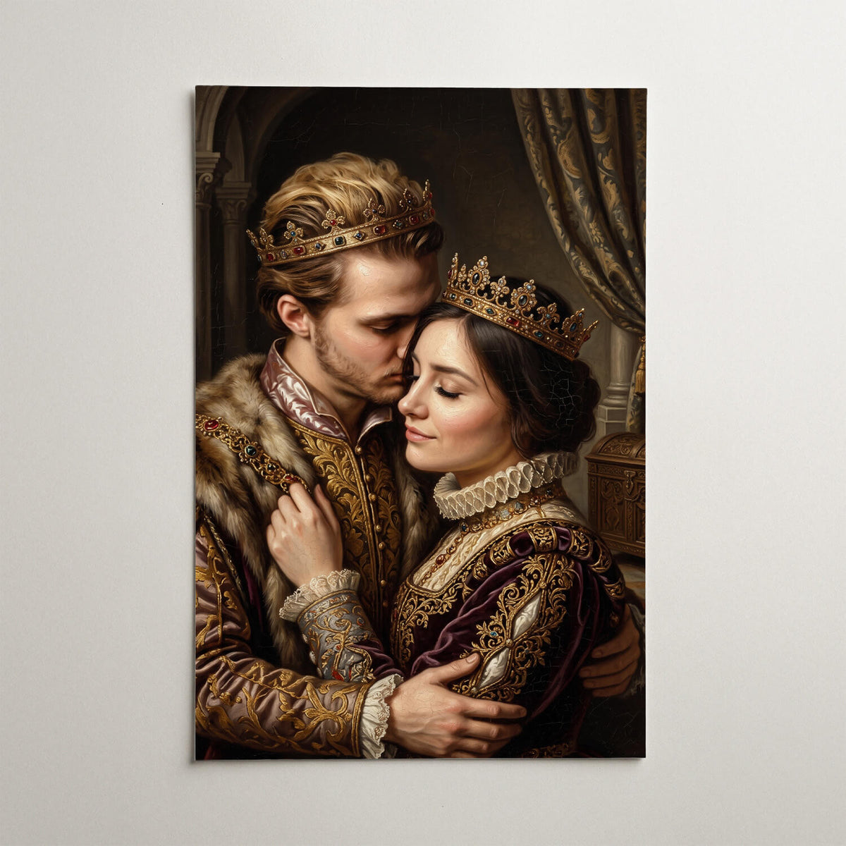 Retrato de casal e família em estilo renascentista a partir da tua foto - póster