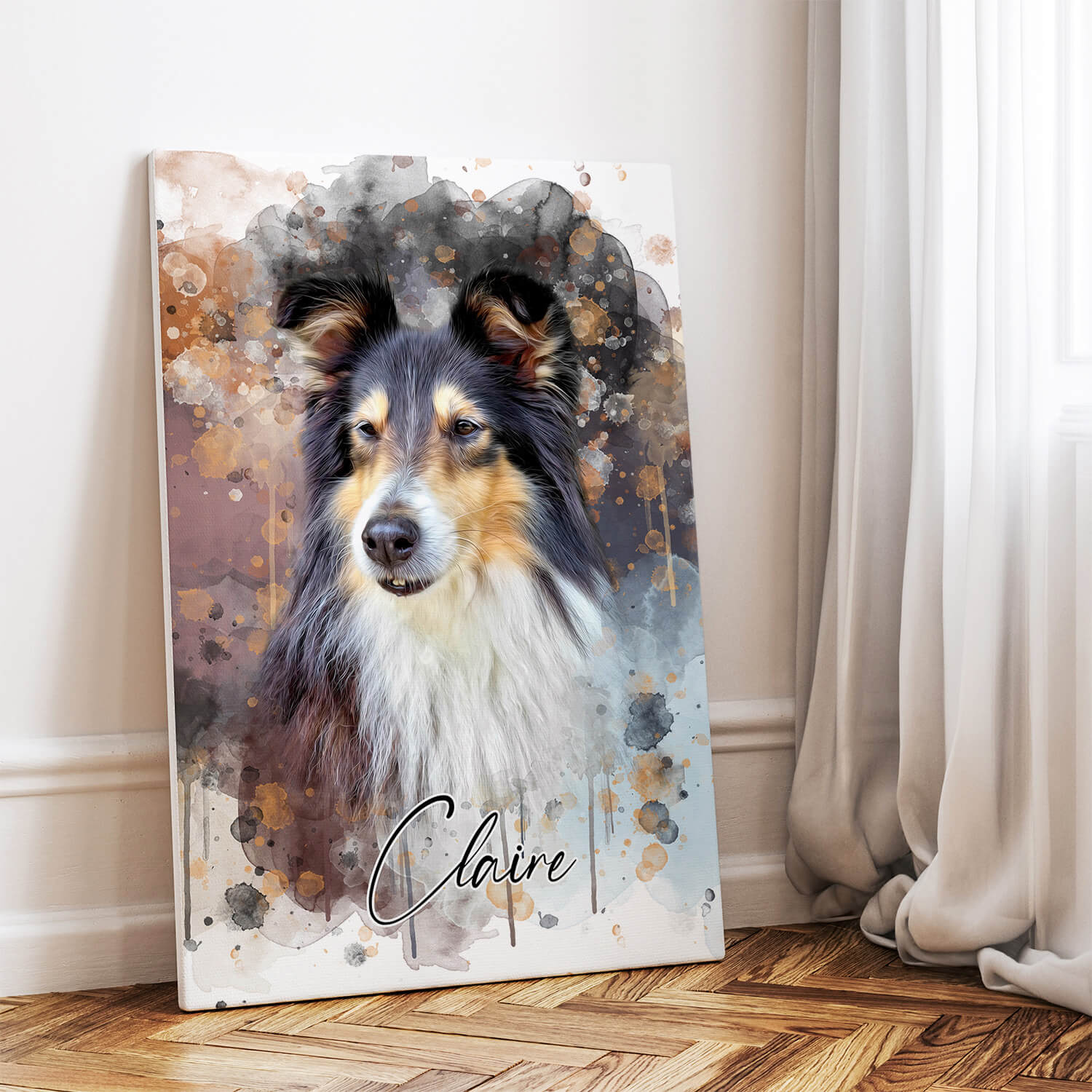 Retrato de animal em estilo aquarela