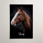 Retrato de cão estilo aguarela escura a partir da tua foto - póster