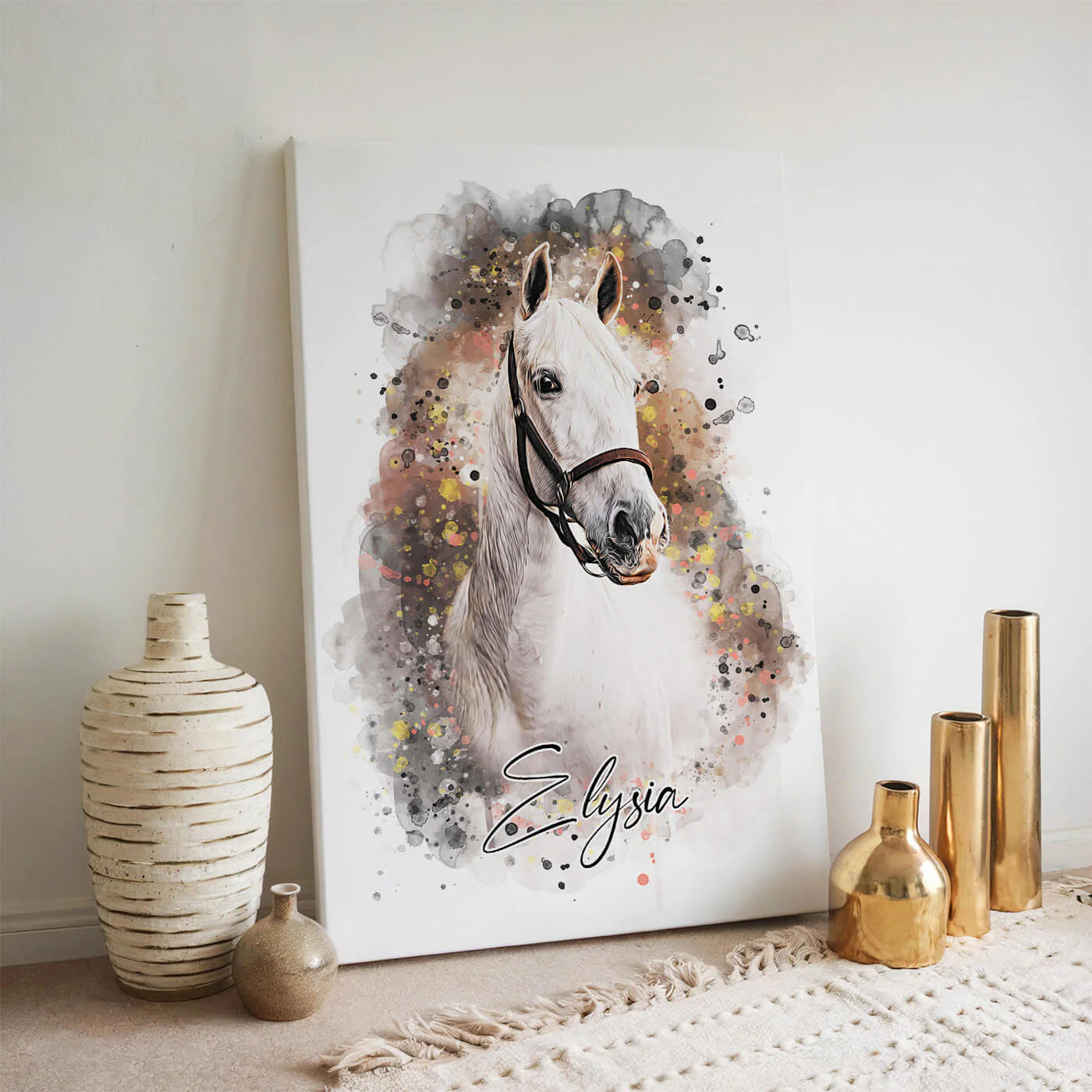Retrato de animal em estilo aquarela
